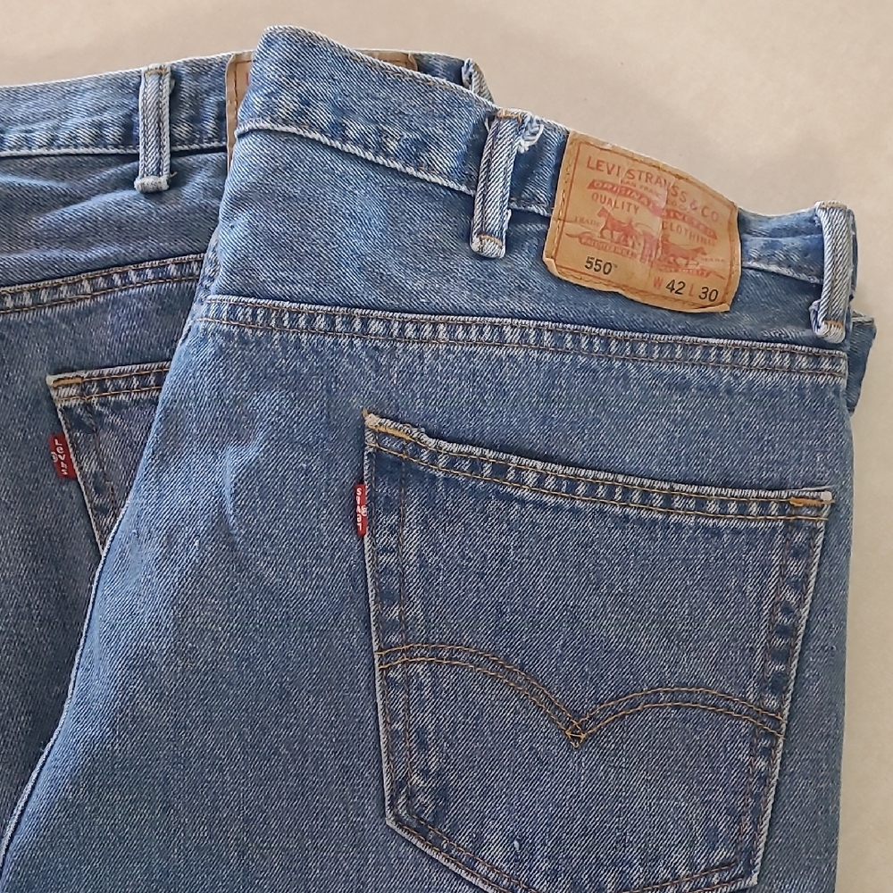 2 PAIRS Levi's 550 Relaxed Fit Men's Jeans 42x30